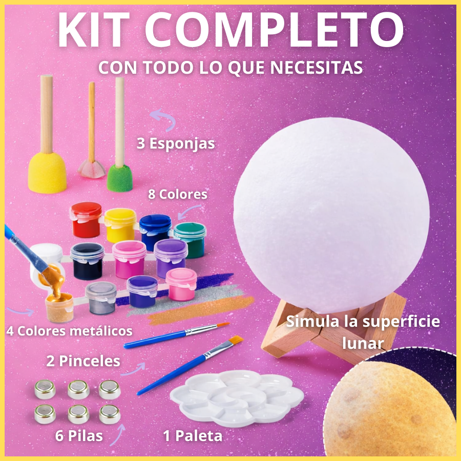 Kit Lámpara Luna para Pintar